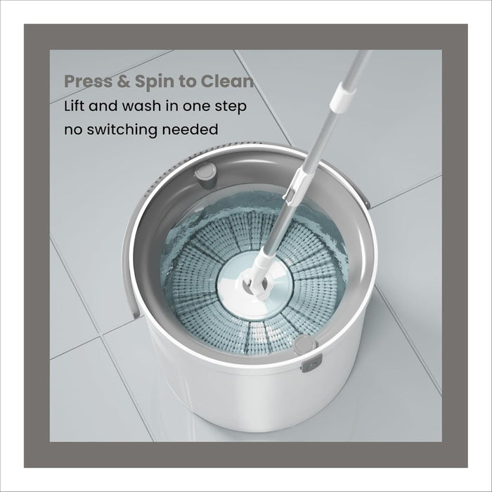Spin Mop and Bucket Set – 360° Rotating Microfiber Mop with Telescopic Handle