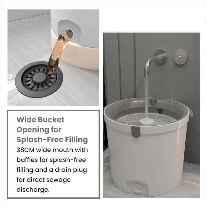 Spin Mop and Bucket Set – 360° Rotating Microfiber Mop with Telescopic Handle