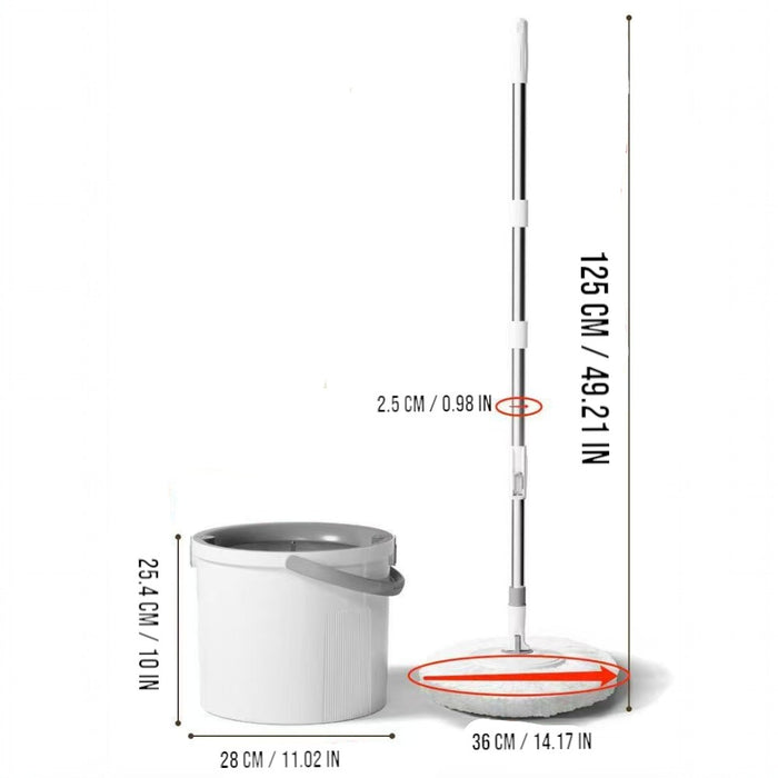 Spin Mop and Bucket Set – 360° Rotating Microfiber Mop with Telescopic Handle
