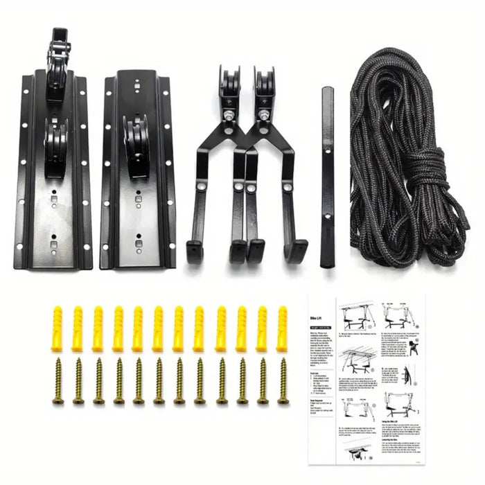 Ceiling Mounted Bike and Kayak Storage Hoist Garage Ceiling Pulley System