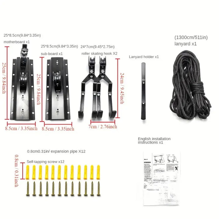 Ceiling Mounted Bike and Kayak Storage Hoist Garage Ceiling Pulley System