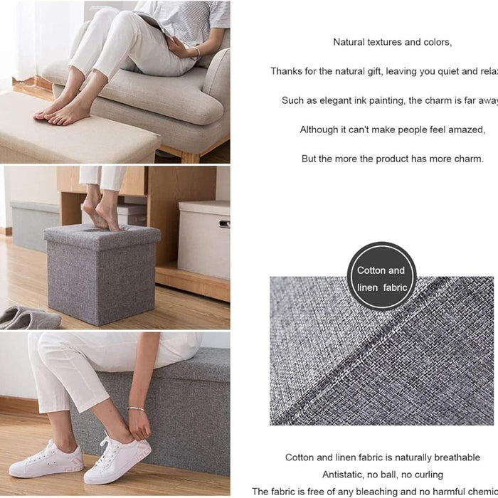 Foldable Storage Ottoman Bench
