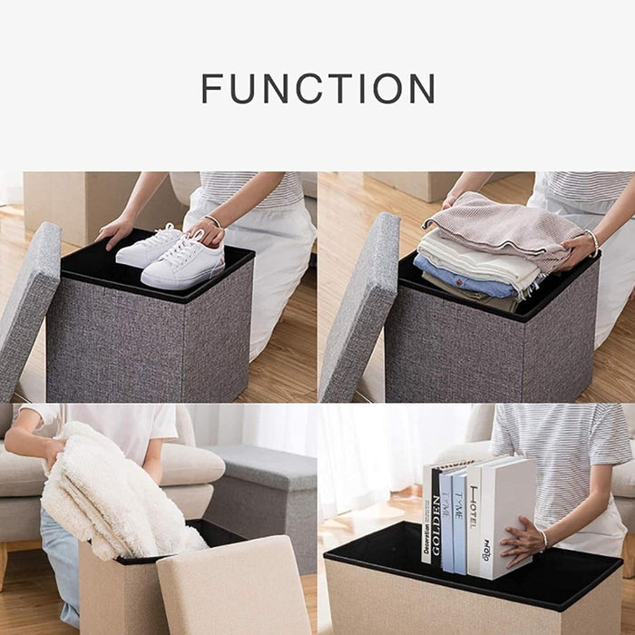 Foldable Storage Ottoman Bench