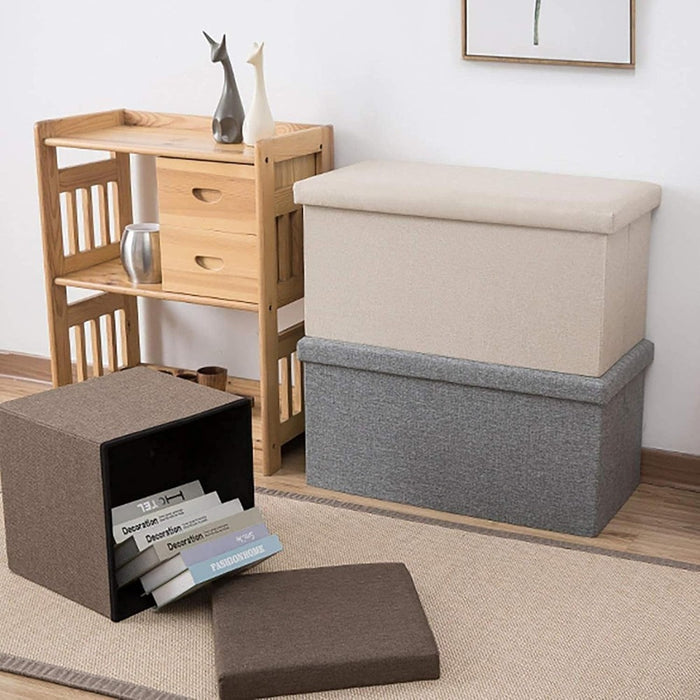 Foldable Storage Ottoman Bench