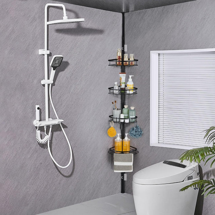 Tension Pole Shower Caddy Adjustable Bathroom Storage Rack