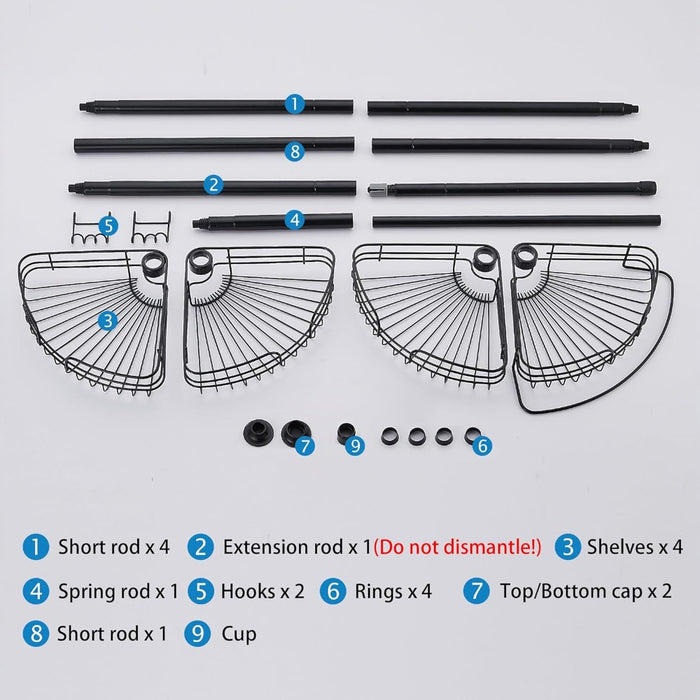 Tension Pole Shower Caddy Adjustable Bathroom Storage Rack