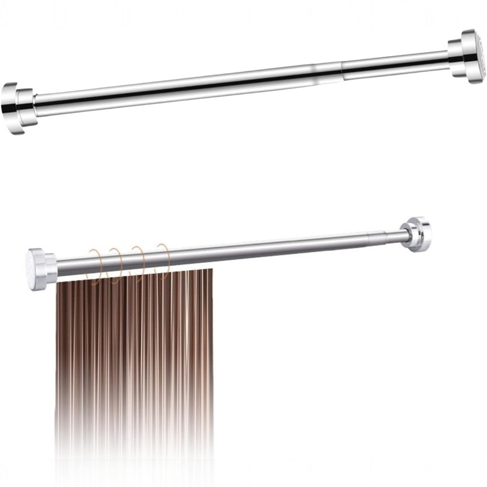 Stainless Steel Telescopic Curtain Rod –Adjustable 105–170cm — Off The Back