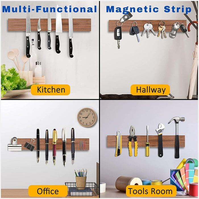 Magnetic Wooden Knife Holder – 41cm Wood Strip