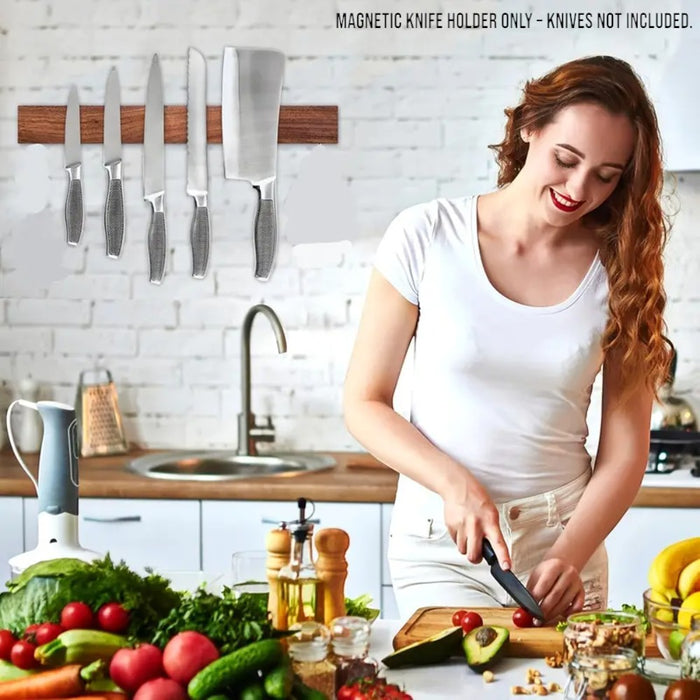 Magnetic Wooden Knife Holder – 41cm Wood Strip