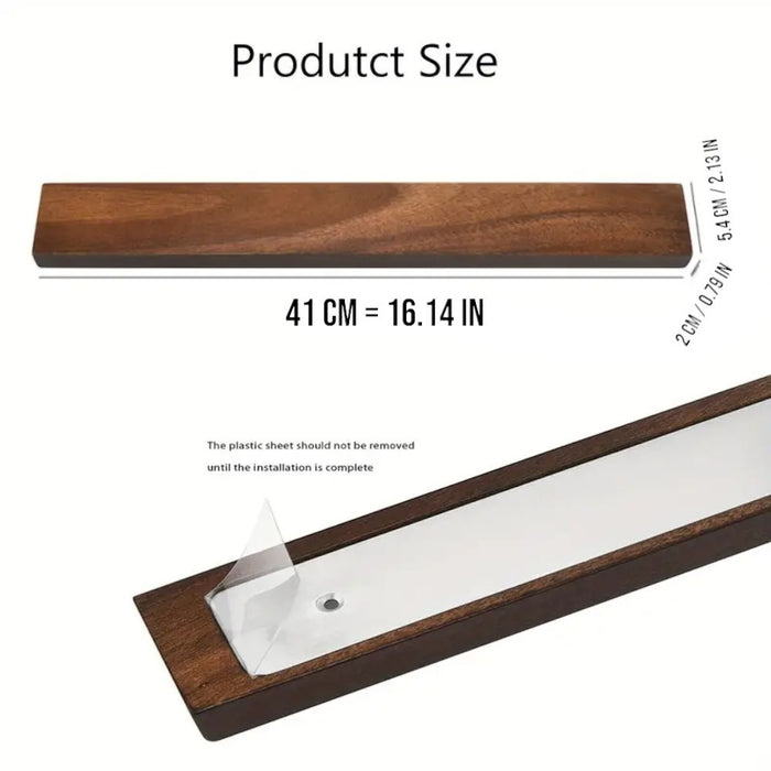 Magnetic Wooden Knife Holder – 41cm Wood Strip