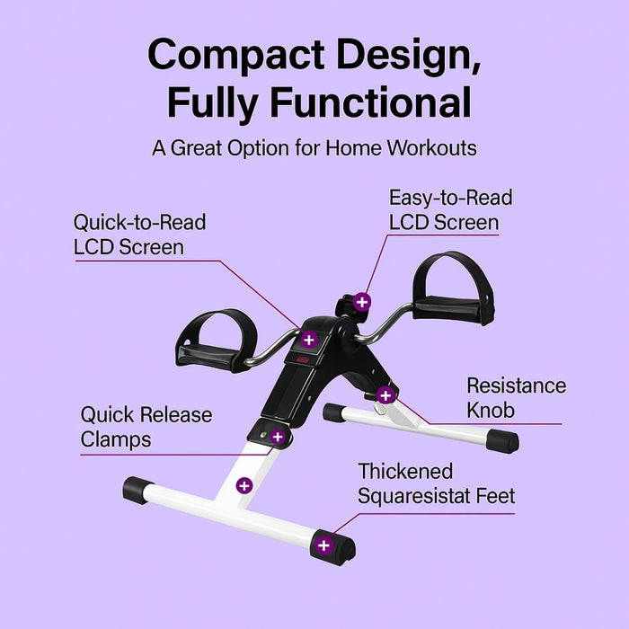 Folding Pedal Exerciser Mini Under Desk Bike