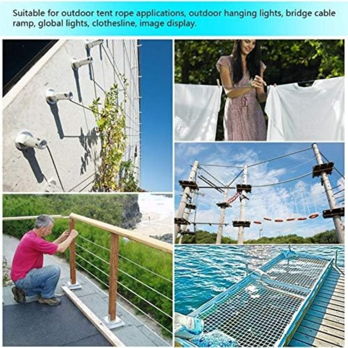 50M Stainless Steel Wire Rope Kit with Fittings – 2mm Cable