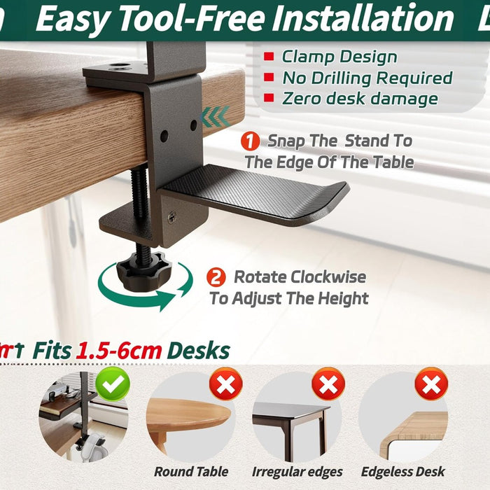 Clamp On Desk Shelf with 3 Adjustable Trays