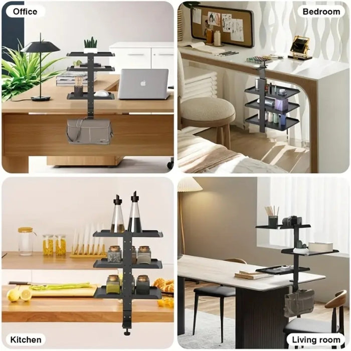 Clamp On Desk Shelf with 3 Adjustable Trays