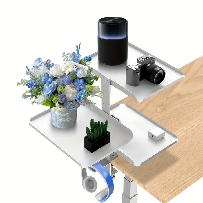 Clamp On Desk Shelf with 3 Adjustable Trays