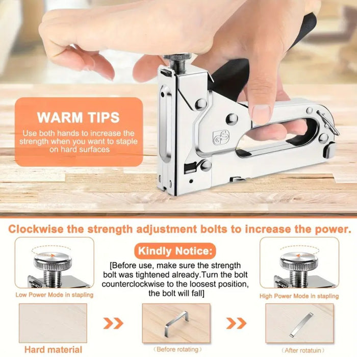 Staple Gun Kit with 3000 Staples and Remover