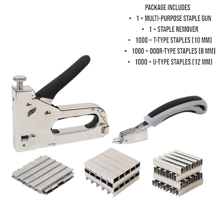 Staple Gun Kit with 3000 Staples and Remover
