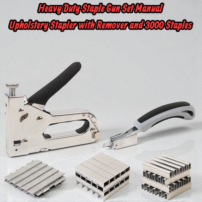 Staple Gun Kit with 3000 Staples and Remover