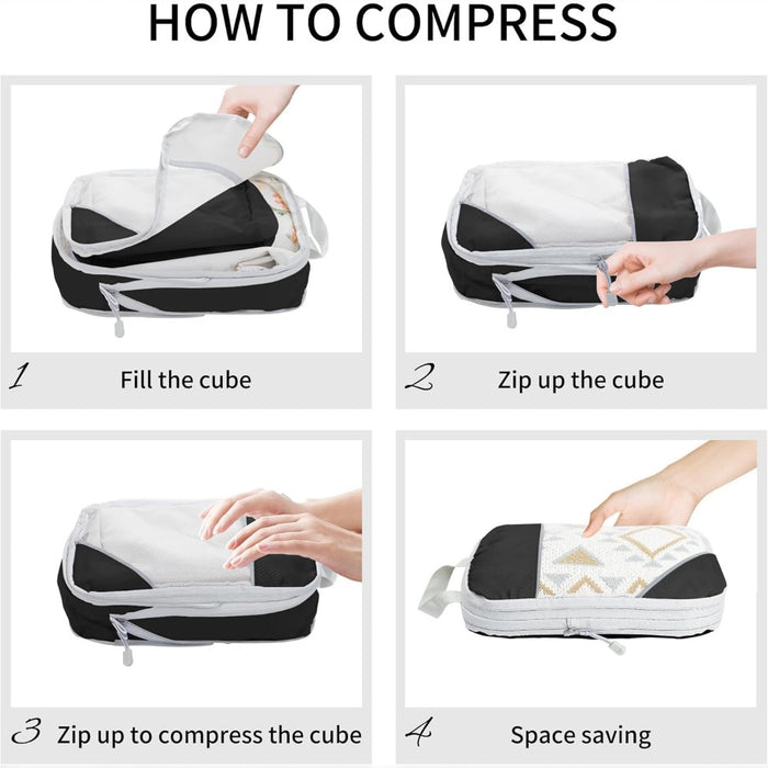 Compression Packing Cubes Travel Luggage Organizer Set- 6pcs