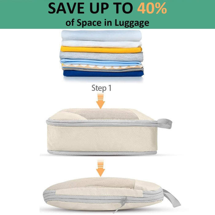 Compression Packing Cubes Travel Luggage Organizer Set- 6pcs