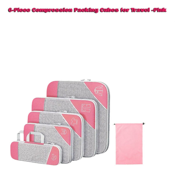 Compression Packing Cubes Travel Luggage Organizer Set- 6pcs