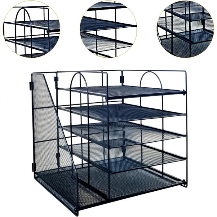 5 Tier Paper Tray Organizer with File Holder