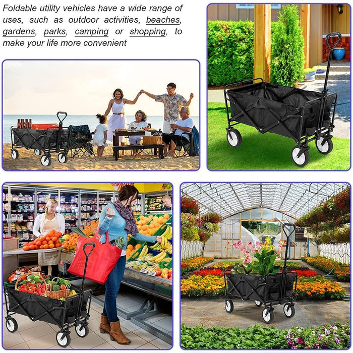 150L Folding Outdoor Utility Wagon Heavy Duty Camping Cart