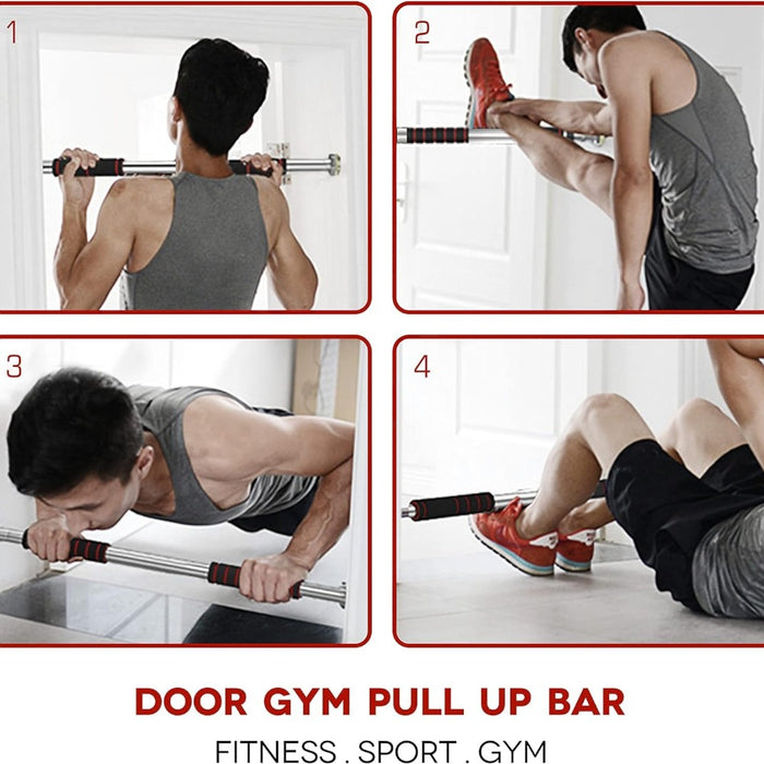 Adjustable Doorway Pull Up Bar 60–100cm for Home Fitness Training