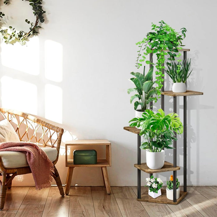 5 Tier Plant Stand Indoor Corner Flower Shelf with MDF Boards