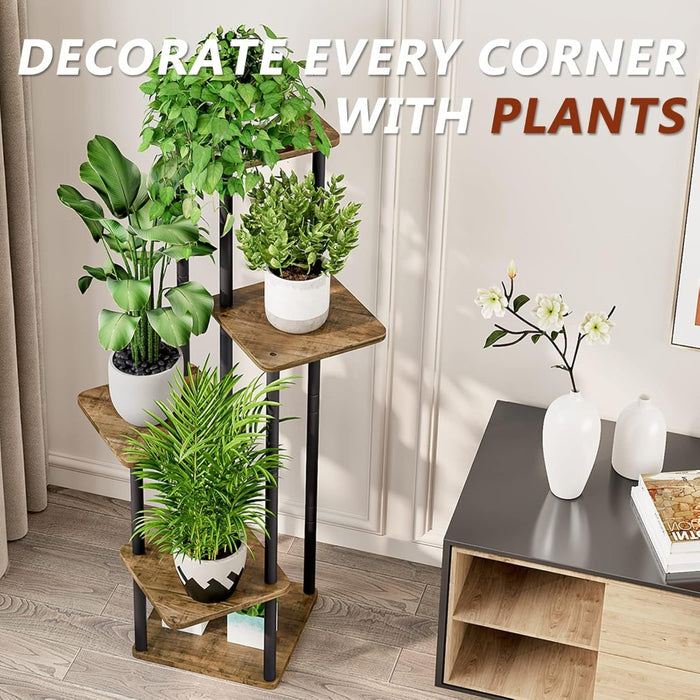 5 Tier Plant Stand Indoor Corner Flower Shelf with MDF Boards