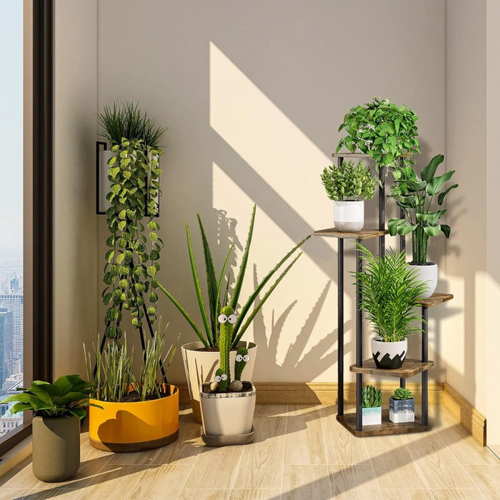 5 Tier Plant Stand Indoor Corner Flower Shelf with MDF Boards