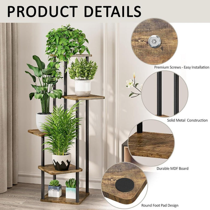 5 Tier Plant Stand Indoor Corner Flower Shelf with MDF Boards