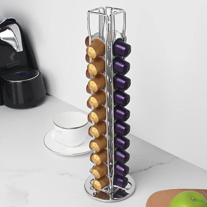 Rotating 40 Capacity Coffee Pod Organizer Stand