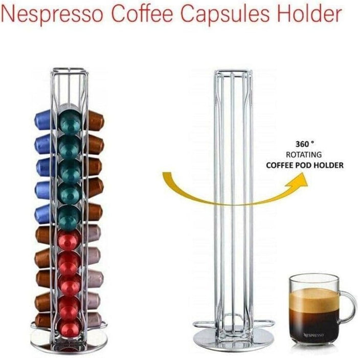 Rotating 40 Capacity Coffee Pod Organizer Stand