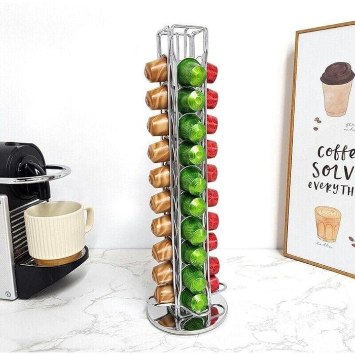 Rotating 40 Capacity Coffee Pod Organizer Stand