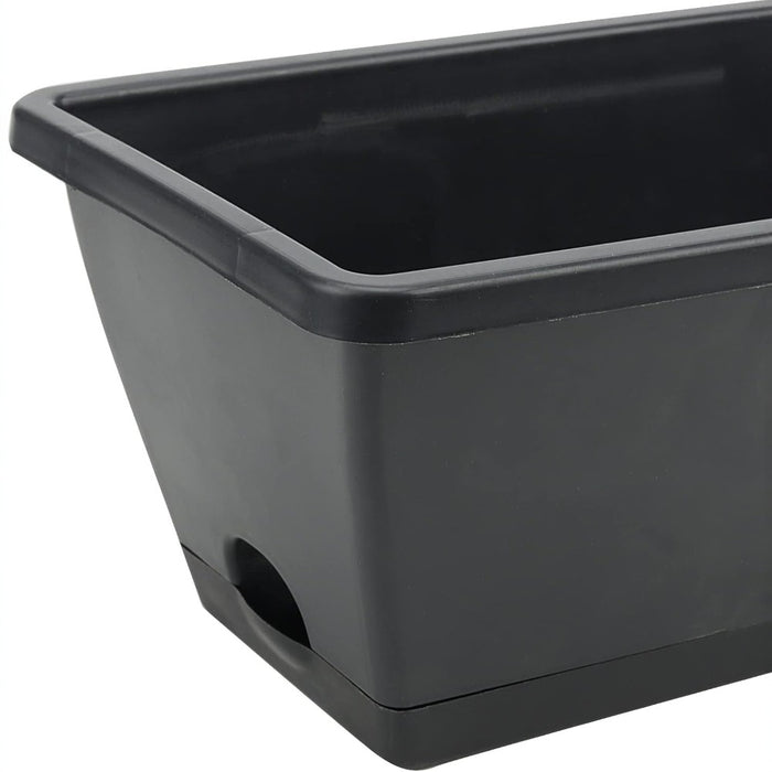 15L Rectangular Planter Box Set With Drainage Tray- 10 Pack