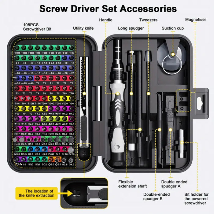 132-in-1 Precision Screwdriver Repair Tool Kit with Dual-Layer Storage Case