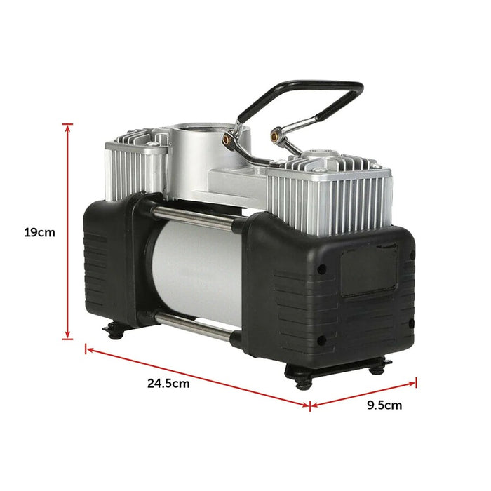 12V Portable Dual-Cylinder Car Air Compressor With Case