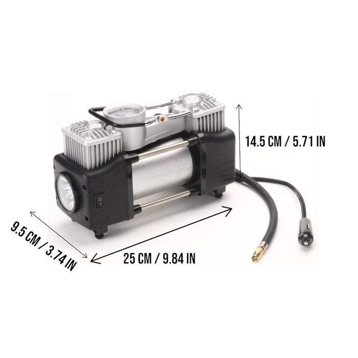 12V Heavy Duty Tire Inflator with Analog Gauge