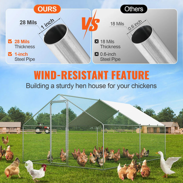 Large Chicken Coop with Roof Cover – 4×3×2m