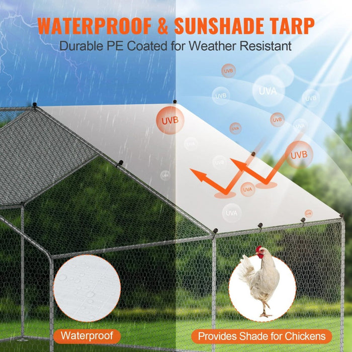 Large Chicken Coop with Roof Cover – 4×3×2m