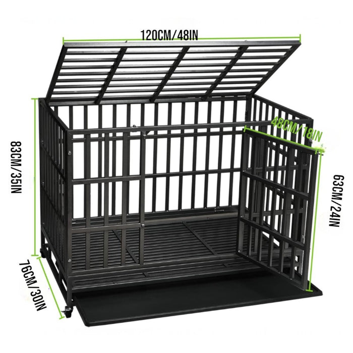 Heavy Duty Dog Crate with Roof