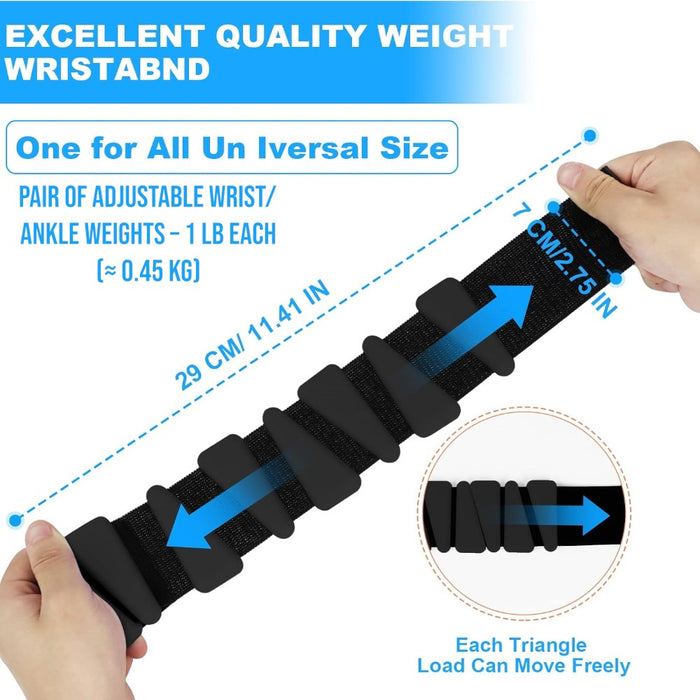 Adjustable Silicone Wrist Weights 2 lbs- 2 Pack