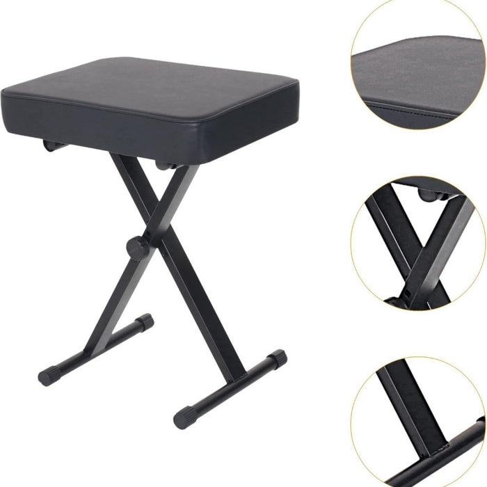 Adjustable Folding Piano Bench – 4 Level Height