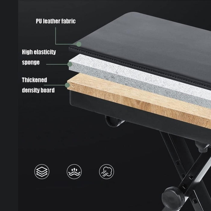 Adjustable Folding Piano Bench – 4 Level Height