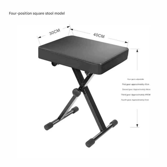 Adjustable Folding Piano Bench – 4 Level Height