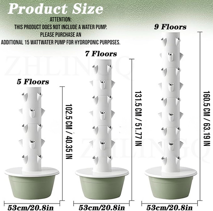 Vertical Soilless Hydroponic Tower Planter