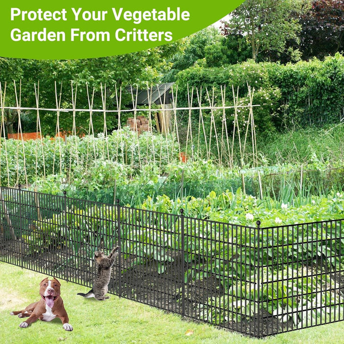 10 Pack Metal Garden Barrier Fence 80×69cm Animal Fence Panels Decorative Garden Border