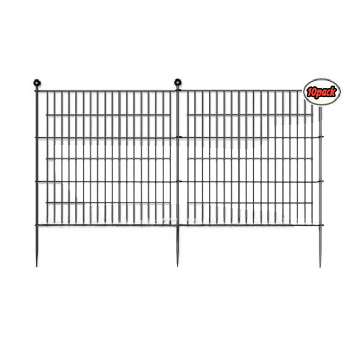 10 Pack Metal Garden Barrier Fence 80×69cm Animal Fence Panels Decorative Garden Border