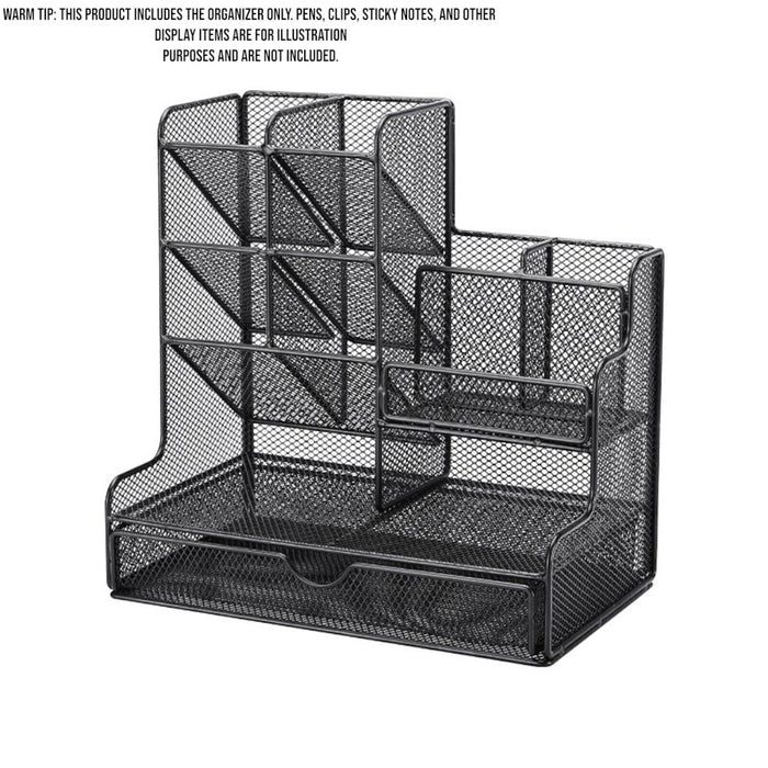 Mesh Desk Organizer with Drawer Pen Holder